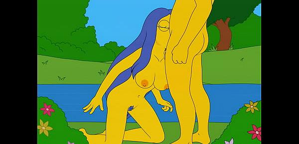  Marge sucking in the paradise with cum